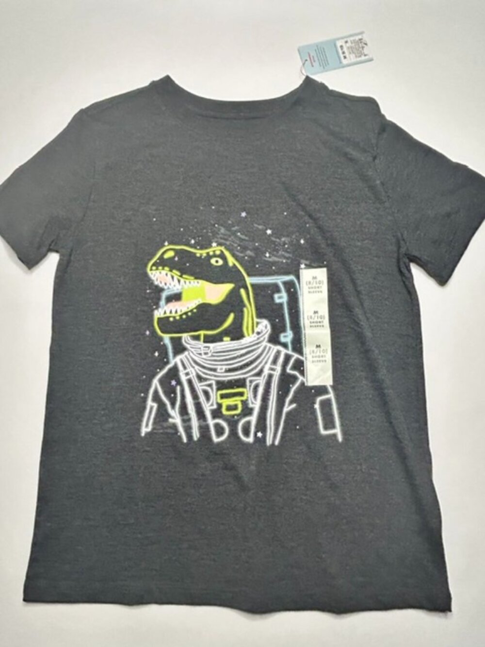 NWT Cat & Jack Neon Dinosaur T-Shirt 8/10